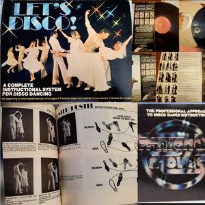 K-Tel 3 Vinyl LP + Book Learn Disco Dancing Record Saturday night fever dance